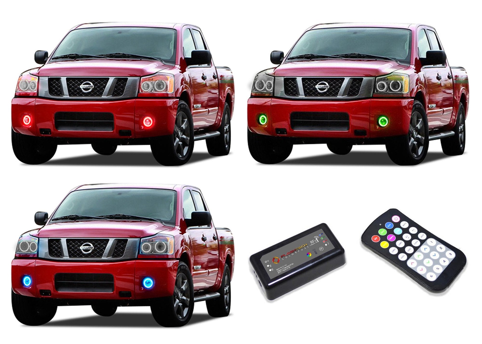 Nissan-Titan-2004, 2005, 2006, 2007, 2008, 2009, 2010, 2011, 2012, 2013, 2014, 2015-LED-Halo-Fog Lights-RGB-Colorfuse RF Remote-NI-TI0415-V3FCFRF