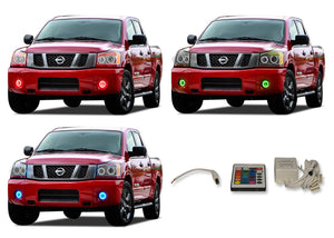 Nissan-Titan-2004, 2005, 2006, 2007, 2008, 2009, 2010, 2011, 2012, 2013, 2014, 2015-LED-Halo-Fog Lights-RGB-IR Remote-NI-TI0415-V3FIR