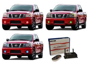 Nissan-Titan-2004, 2005, 2006, 2007, 2008, 2009, 2010, 2011, 2012, 2013, 2014, 2015-LED-Halo-Fog Lights-RGB-WiFi Remote-NI-TI0415-V3FWI