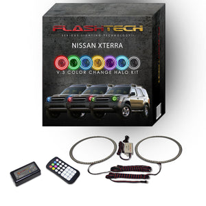 Nissan-Xterra-2002, 2003, 2004-LED-Halo-Headlights-RGB-RF Remote-NI-XT0204-V3HRF