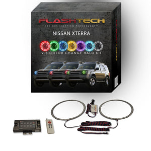 Nissan-Xterra-2002, 2003, 2004-LED-Halo-Headlights-RGB-IR Remote-NI-XT0204-V3HIR