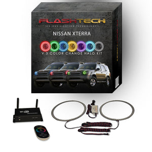 Nissan-Xterra-2002, 2003, 2004-LED-Halo-Headlights-RGB-IR Remote-NI-XT0204-V3HIR