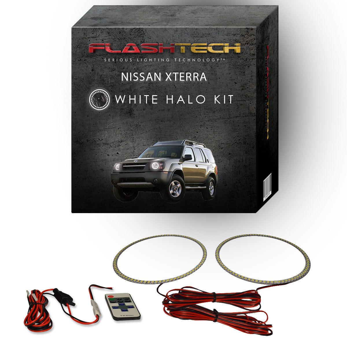 Nissan-Xterra-2002, 2003, 2004-LED-Halo-Headlights-White-RF Remote White-NI-XT0204-WHRF