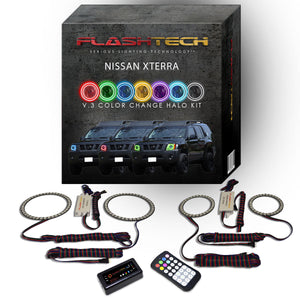 Nissan-Xterra-2005, 2006, 2007, 2008, 2009, 2010, 2011, 2012, 2013, 2014-LED-Halo-Headlights-RGB-RF Remote-NI-XT0515-V3HRF