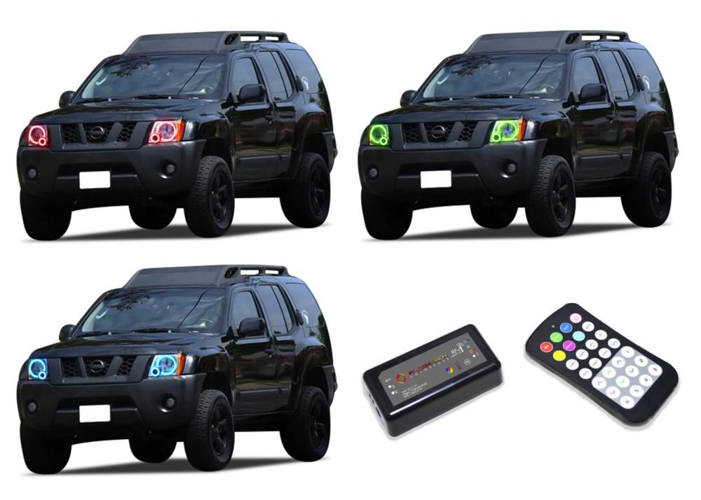 Nissan-Xterra-2005, 2006, 2007, 2008, 2009, 2010, 2011, 2012, 2013, 2014-LED-Halo-Headlights-RGB-Colorfuse RF Remote-NI-XT0515-V3HCFRF