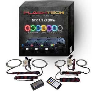 Nissan-Xterra-2005, 2006, 2007, 2008, 2009, 2010, 2011, 2012, 2013, 2014-LED-Halo-Headlights-RGB-RF Remote-NI-XT0515-V3HRF