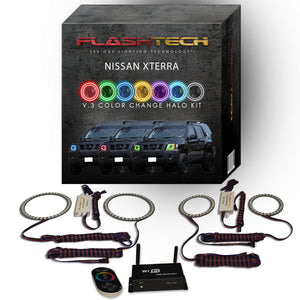 Nissan-Xterra-2005, 2006, 2007, 2008, 2009, 2010, 2011, 2012, 2013, 2014-LED-Halo-Headlights-RGB-IR Remote-NI-XT0515-V3HIR