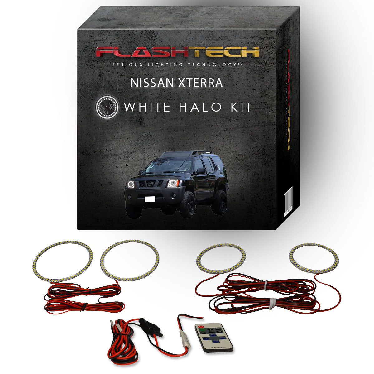 Nissan-Xterra-2005, 2006, 2007, 2008, 2009, 2010, 2011, 2012, 2013, 2014-LED-Halo-Headlights-White-RF Remote White-NI-XT0515-WHRF