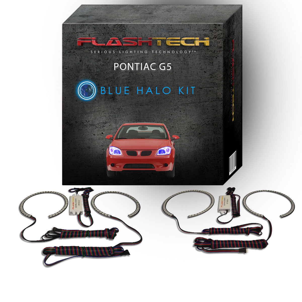 Pontiac-G5-2005, 2006, 2007, 2008, 2009, 2010-LED-Halo-Headlights-RGB-No Remote-PO-G50510-V3H