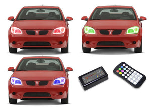 Pontiac-G5-2005, 2006, 2007, 2008, 2009, 2010-LED-Halo-Headlights-RGB-Colorfuse RF Remote-PO-G50510-V3HCFRF