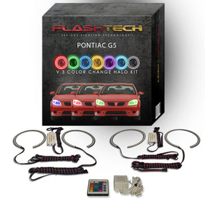 Pontiac-G5-2005, 2006, 2007, 2008, 2009, 2010-LED-Halo-Headlights-RGB-Bluetooth RF Remote-PO-G50510-V3HBTRF