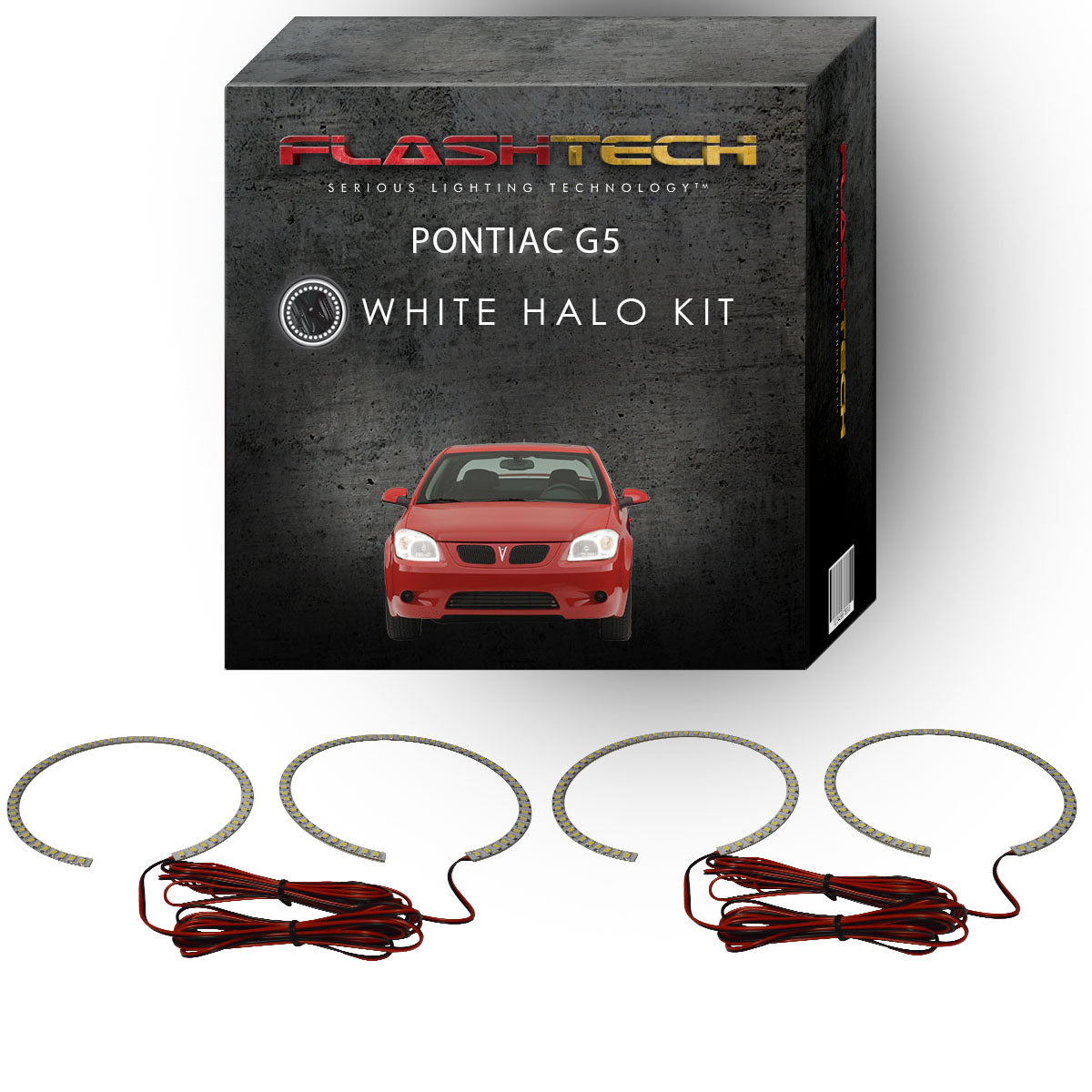 Pontiac-G5-2005, 2006, 2007, 2008, 2009, 2010-LED-Halo-Headlights-White-RF Remote White-PO-G50510-WHRF