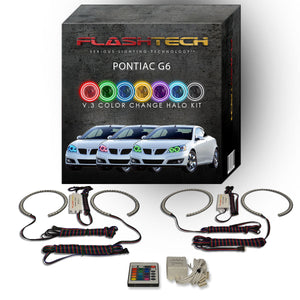 Pontiac-G6-2005, 2006, 2007, 2008, 2009, 2010-LED-Halo-Headlights-RGB-Bluetooth RF Remote-PO-G60510-V3HBTRF