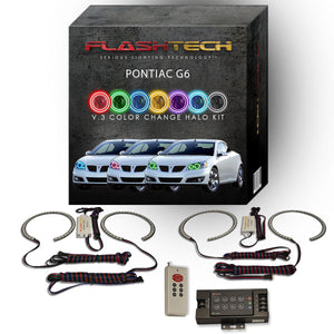 Pontiac-G6-2005, 2006, 2007, 2008, 2009, 2010-LED-Halo-Headlights-RGB-IR Remote-PO-G60510-V3HIR
