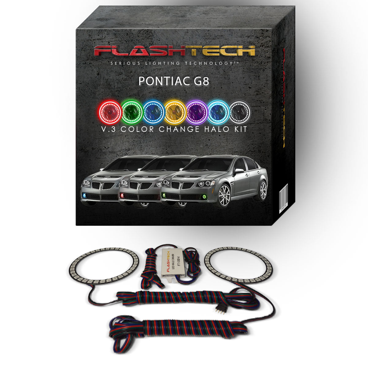 Pontiac-G8-2008, 2009-LED-Halo-Fog Lights-RGB-No Remote-PO-G80809-V3F