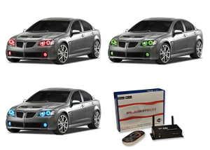 Pontiac-G8-2008, 2009-LED-Halo-Headlights and Fog Lights-RGB-WiFi Remote-PO-G80809-V3HFWI