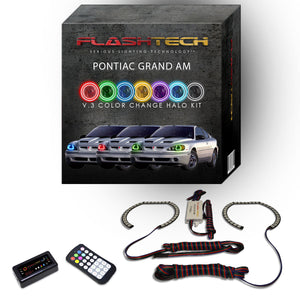 Pontiac-Grand Am-1995, 1996, 1997, 1998, 1999, 2000, 2001, 2002, 2003, 2004, 2005-LED-Halo-Headlights-RGB-RF Remote-PO-GA9505-V3HRF