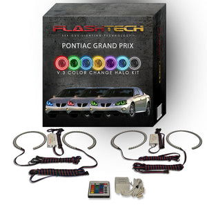 Pontiac-Grand Prix-2004, 2005, 2006, 2007, 2008-LED-Halo-Headlights-RGB-Bluetooth RF Remote-PO-GP0408-V3HBTRF