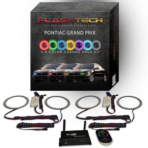 Pontiac-Grand Prix-1997, 1998, 1999, 2000, 2001, 2002, 2003-LED-Halo-Headlights-RGB-IR Remote-PO-GP9703-V3HIR