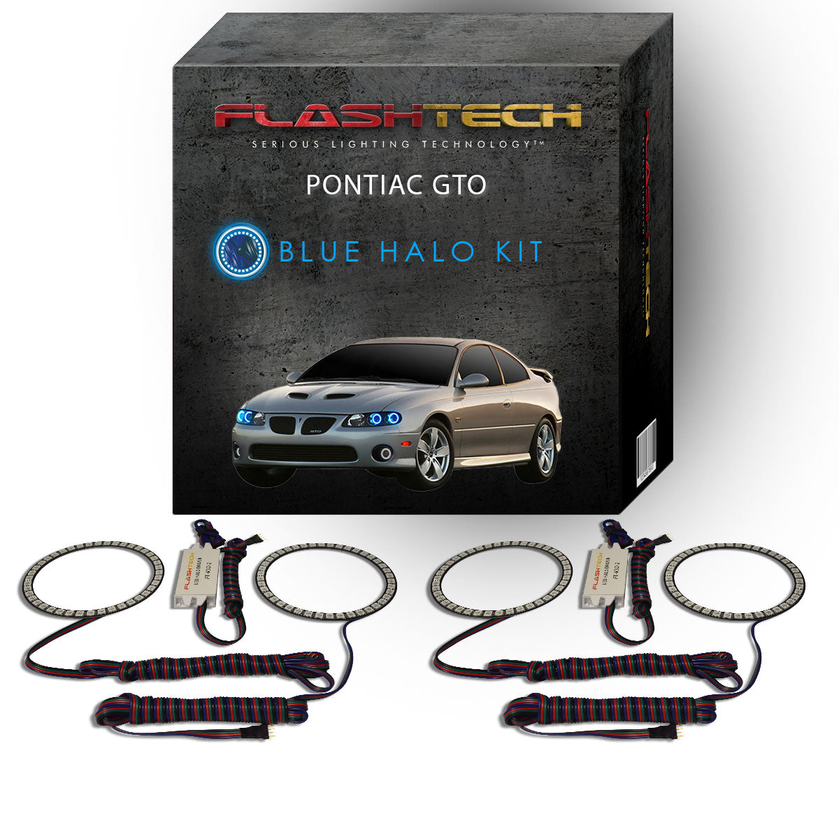 Pontiac-GTO-2004, 2005, 2006-LED-Halo-Headlights-RGB-No Remote-PO-GT0406-V3H