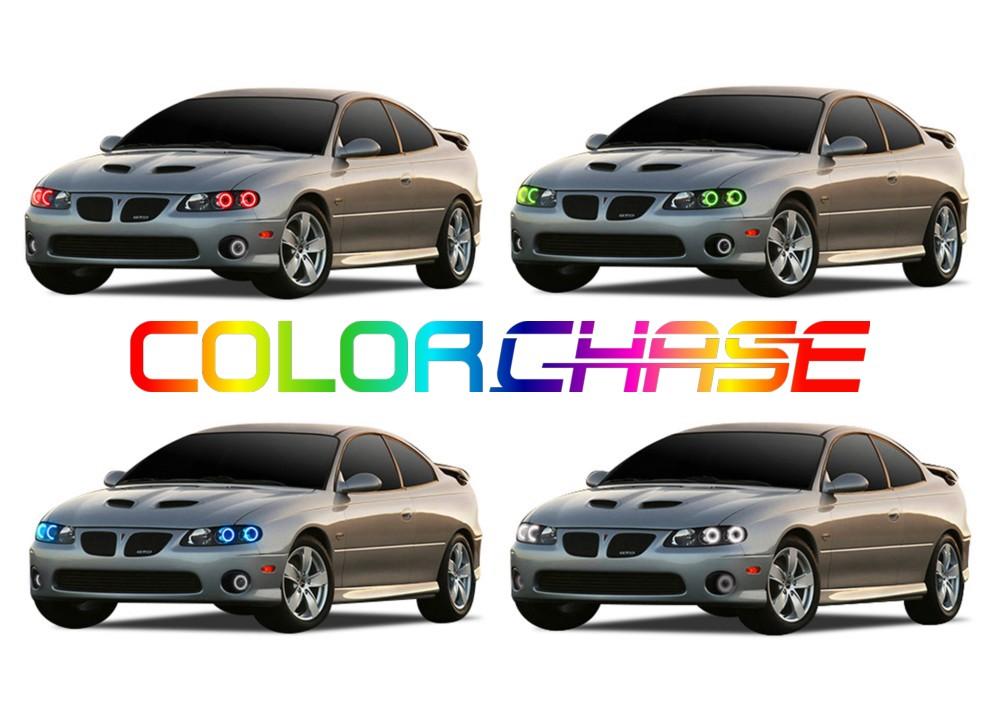 Pontiac-GTO-2004, 2005, 2006-LED-Halo-Headlights-ColorChase-No Remote-PO-GT0406-CCH