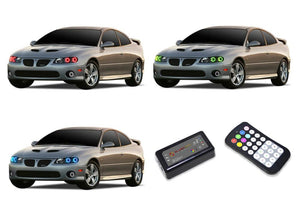 Pontiac-GTO-2004, 2005, 2006-LED-Halo-Headlights-RGB-Colorfuse RF Remote-PO-GT0406-V3HCFRF