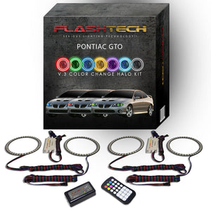 Pontiac-GTO-2004, 2005, 2006-LED-Halo-Headlights-RGB-RF Remote-PO-GT0406-V3HRF