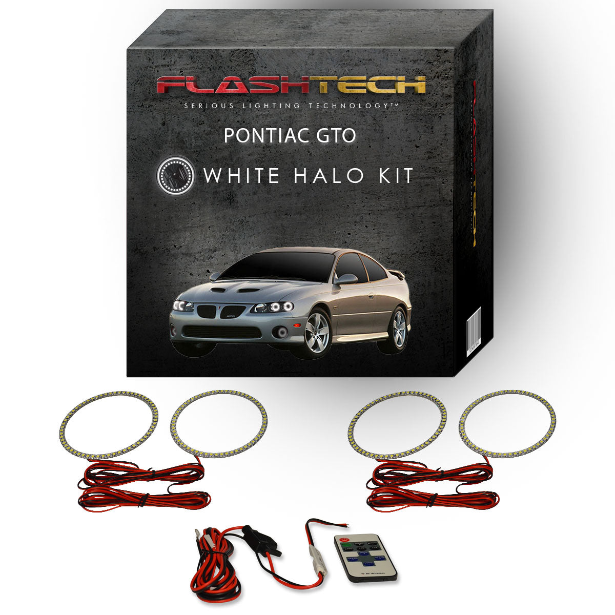 Pontiac-GTO-2004, 2005, 2006-LED-Halo-Headlights-White-RF Remote White-PO-GT0406-WHRF