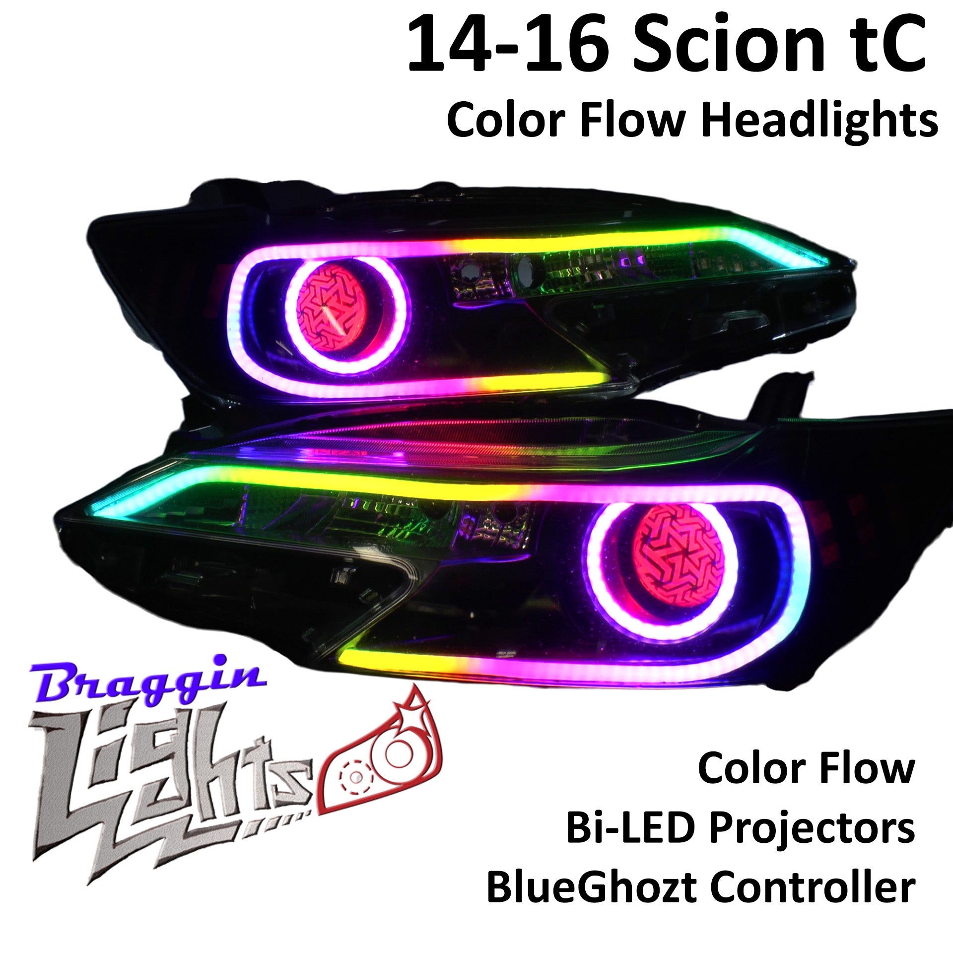 2014-2016 Scion TC Color Flow Headlights