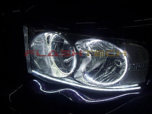 Dodge-Ram 1500-2002, 2003, 2004, 2005-LED-Halo-Headlights-White-RF Remote White-DO-RM0205-WHRF