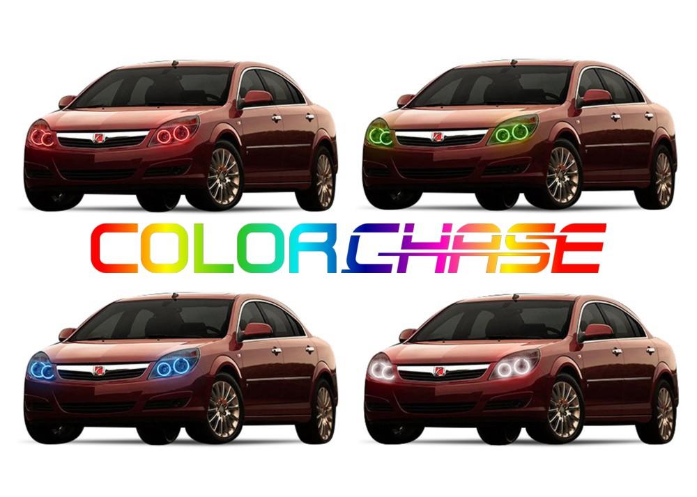 Saturn-Aura-2007, 2008, 2009-LED-Halo-Headlights-ColorChase-No Remote-ST-AU0709-CCH