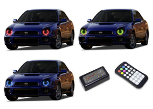 Subaru-Impreza-2002, 2003-LED-Halo-Headlights-RGB-Colorfuse RF Remote-SU-WR0203-V3HCFRF