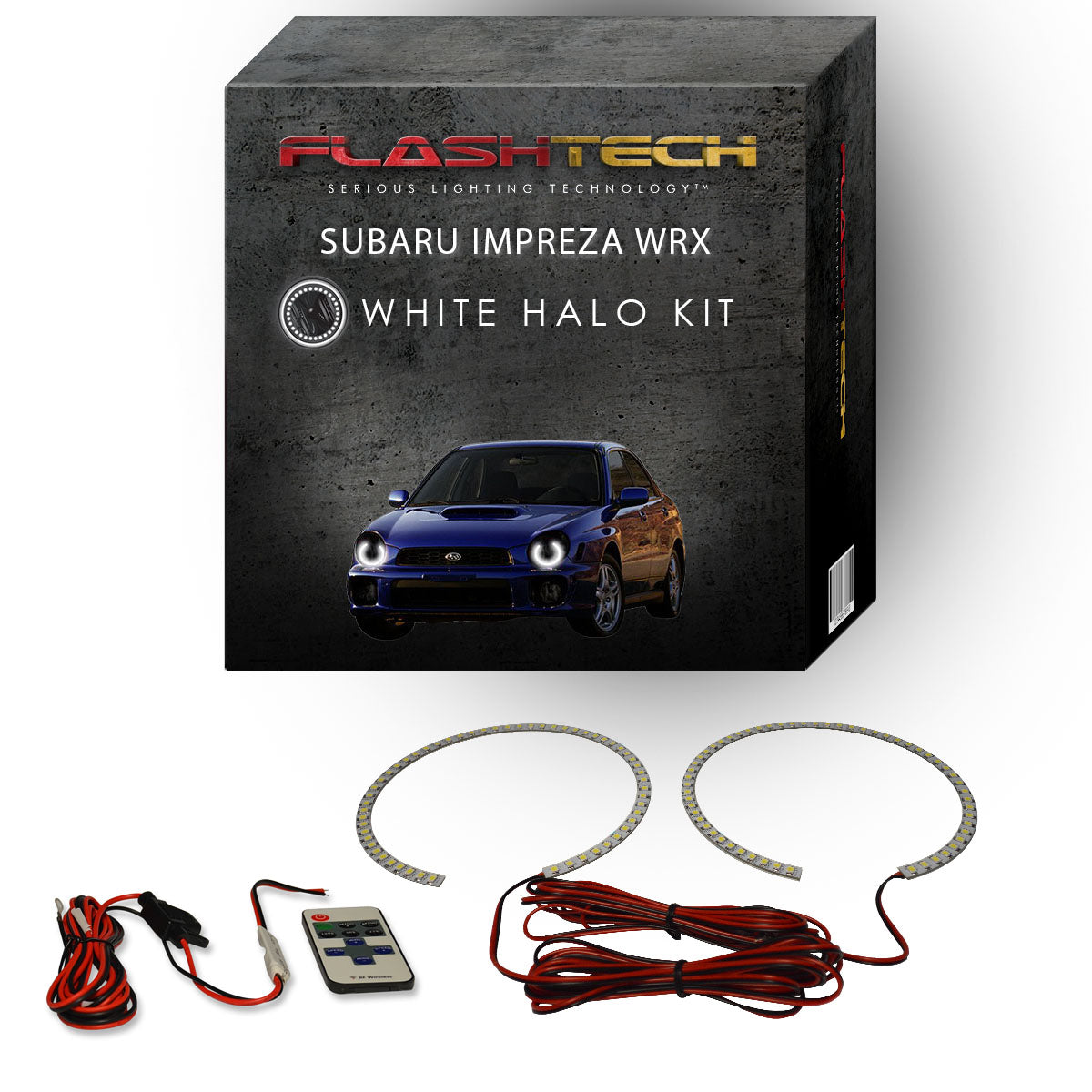 Subaru-Impreza-2002, 2003-LED-Halo-Headlights-White-RF Remote White-SU-WR0203-WHRF