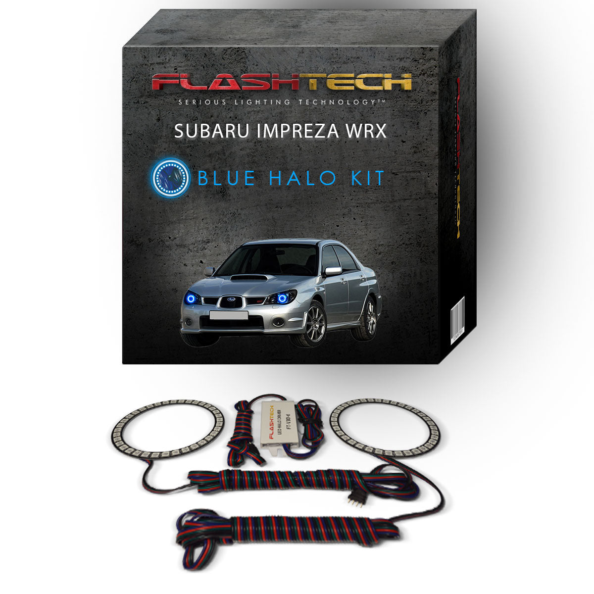 Subaru-Impreza-2006, 2007-LED-Halo-Headlights-RGB-No Remote-SU-WR0607-V3H