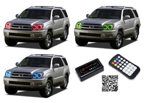 Toyota-4Runner-2003, 2004, 2005-LED-Halo-Headlights-RGB-Bluetooth RF Remote-TO-4R0305-V3HBTRF