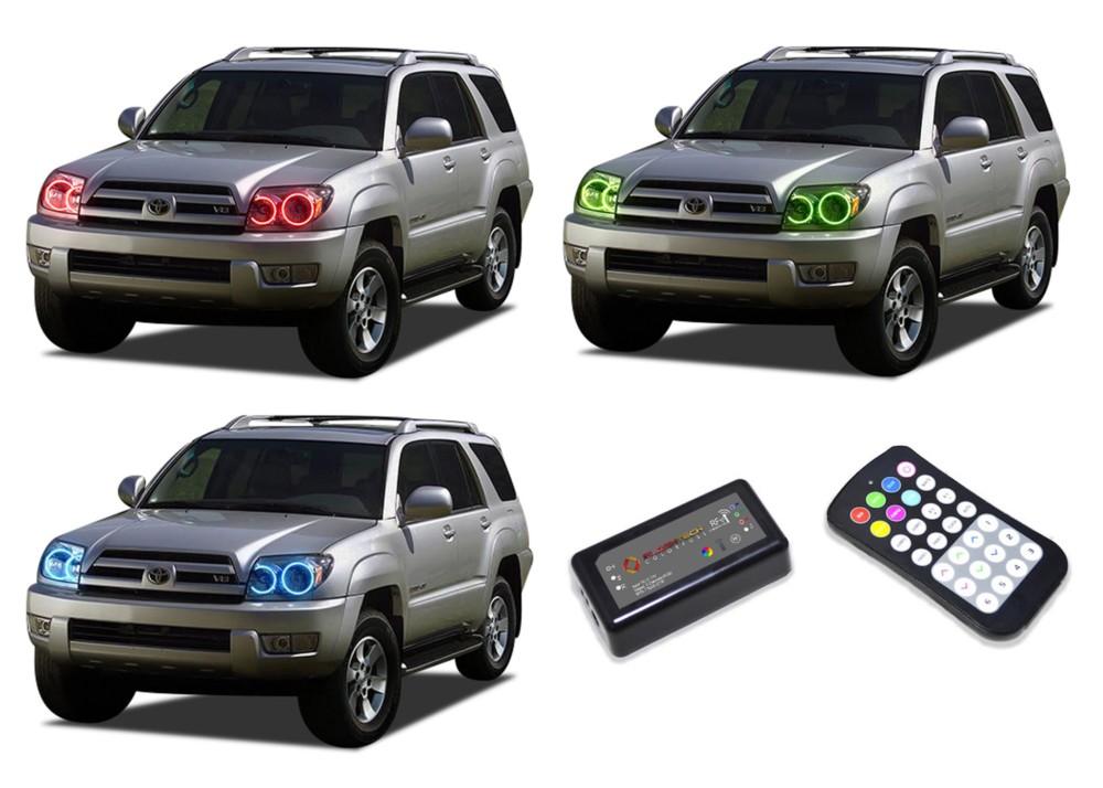 Toyota-4Runner-2003, 2004, 2005-LED-Halo-Headlights-RGB-Colorfuse RF Remote-TO-4R0305-V3HCFRF