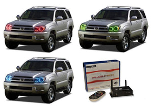 Toyota-4Runner-2003, 2004, 2005-LED-Halo-Headlights-RGB-WiFi Remote-TO-4R0305-V3HWI