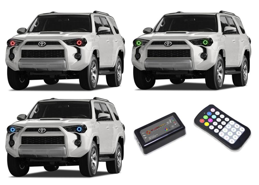 Toyota-4Runner-2014, 2015, 2016-LED-Halo-Headlights-RGB-Colorfuse RF Remote-TO-4R1416-V3HCFRF