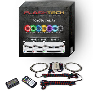 Toyota-Camry-2007, 2008, 2009, 2010, 2011, 2012, 2013-LED-Halo-Fog Lights-RGB-RF Remote-TO-CA0713-V3FRF