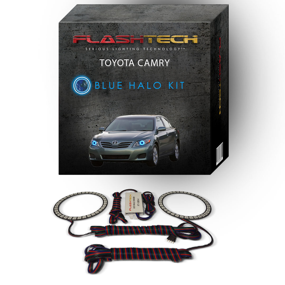 Toyota-Camry-2010, 2011-LED-Halo-Headlights-RGB-No Remote-TO-CA1011-V3H