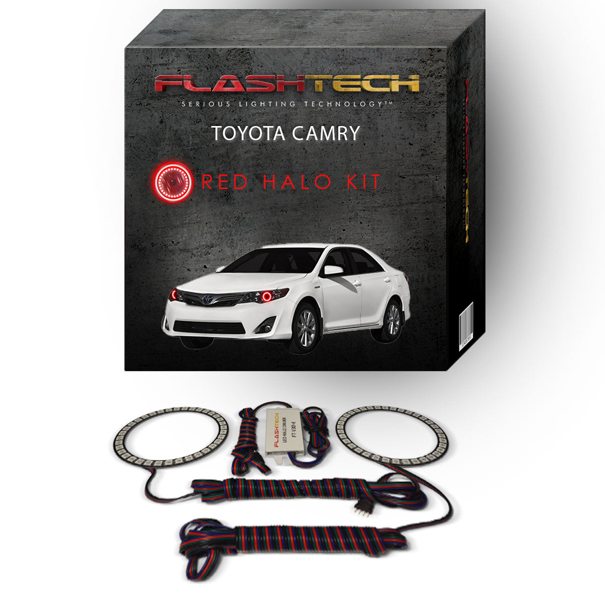 Toyota-Camry-2012, 2013, 2014-LED-Halo-Headlights-RGB-Bluetooth RF Remote-TO-CA1214-V3HBTRF