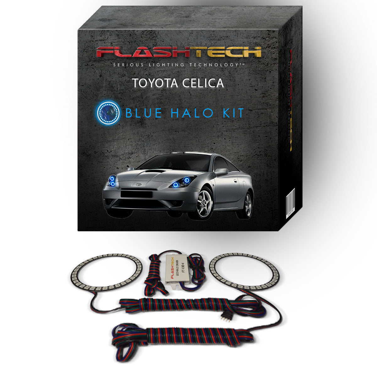 Toyota-Celica-2000, 2001, 2002, 2003, 2004, 2005-LED-Halo-Headlights-RGB-No Remote-TO-CE0005-V3H