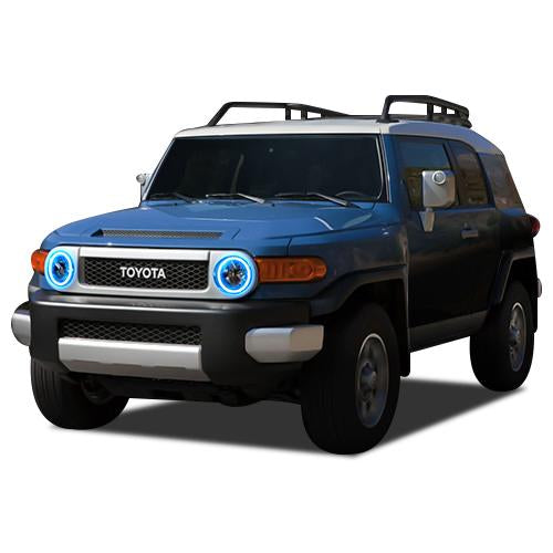 Toyota-FJ Cruiser-2007, 2008, 2009, 2010, 2011, 2012, 2013-LED-Halo-Headlights-ColorChase-No Remote-TO-FJC0713-CCH