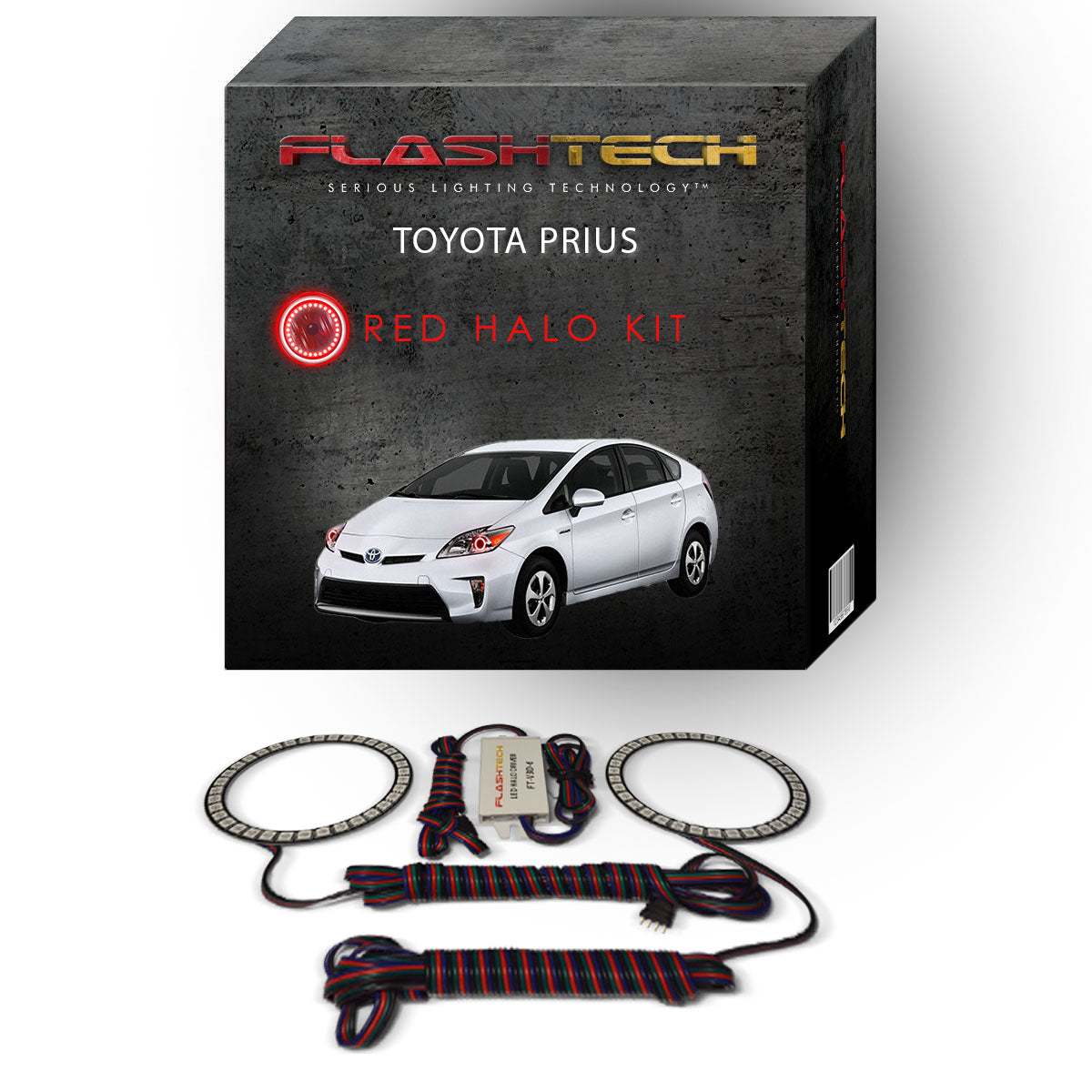 Toyota-Prius-2010, 2011, 2012, 2013, 2014, 2015-LED-Halo-Headlights-RGB-Bluetooth RF Remote-TO-PR1015-V3HBTRF