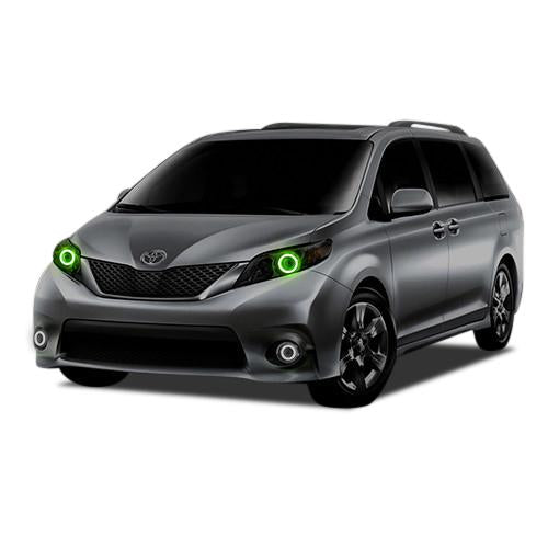 Toyota-Sienna-2014, 2015, 2016-LED-Halo-Headlights-ColorChase-No Remote-TO-SN1516-CCH