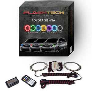 Toyota-Sienna-2014, 2015, 2016-LED-Halo-Headlights-RGB-RF Remote-TO-SN1516-V3HRF