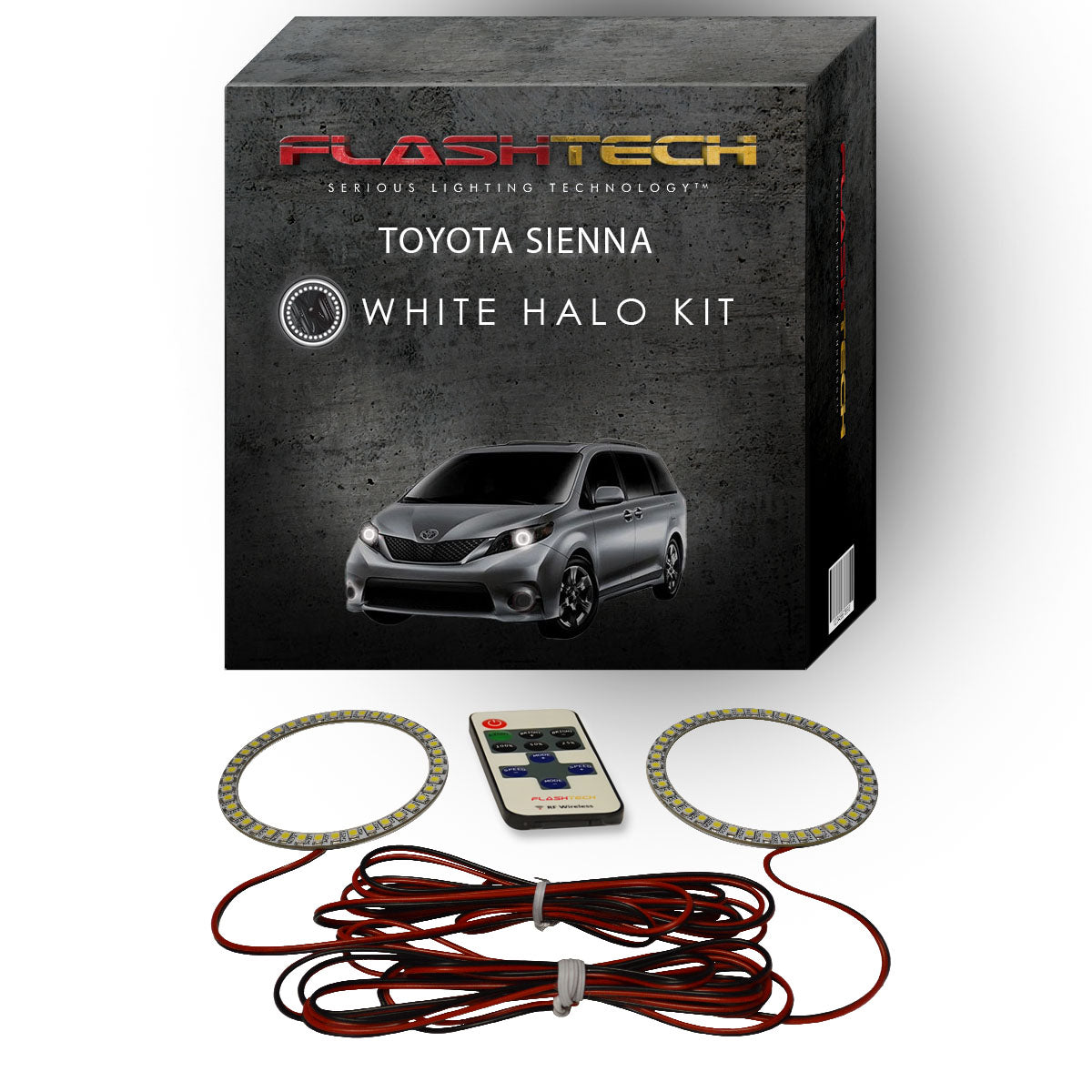 Toyota-Sienna-2014, 2015, 2016-LED-Halo-Headlights-White-RF Remote White-TO-SN1516-WHRF