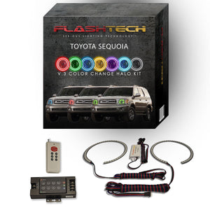 Toyota-Sequoia-2001, 2002, 2003, 2004-LED-Halo-Headlights-RGB-IR Remote-TO-SQ0104-V3HIR