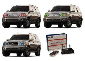 Toyota-Sequoia-2001, 2002, 2003, 2004-LED-Halo-Headlights-RGB-WiFi Remote-TO-SQ0104-V3HWI