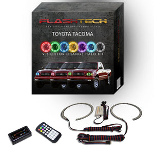 Toyota-Tacoma-2001, 2002, 2003, 2004-LED-Halo-Headlights-RGB-RF Remote-TO-TA0104-V3HRF